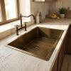 Pure.Sink Luxion PVD Antique Bronze sink 50x40 cm undermount, flush mount, and top mount with bottom rack PLX5040-64